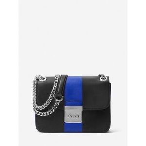 Michael Kors Black and bright blue Sloan crossbody